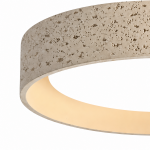 Ansel Wabi Sabi Travertine Round Flush Mount Ceiling Light