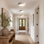 Ansel Wabi Sabi Travertine Round Flush Mount Ceiling Light
