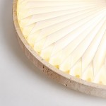 Aveline Modern Travertine Sunburst Saucer Pendant Light