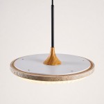 Aveline Modern Travertine Sunburst Saucer Pendant Light