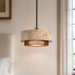 Orson Modern LED Travertine Linear Pendant Light