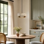 Calista Contemporary Travertine Metal Mesh Drum Pendant Light