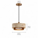 Calista Contemporary Travertine Metal Mesh Drum Pendant Light