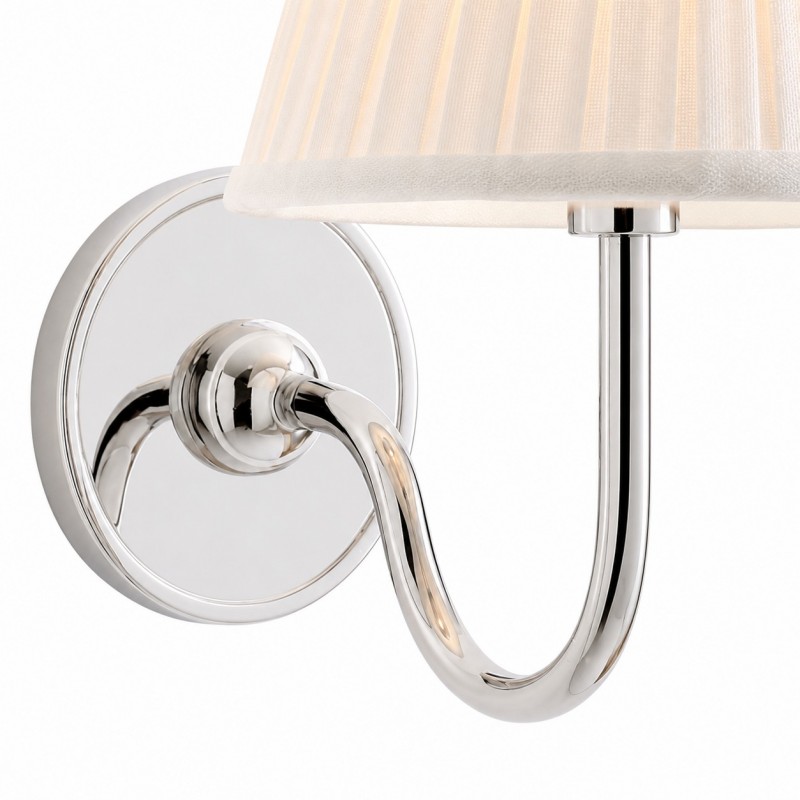 Stefania Rustic White Pleated Fabric Shade Sconce