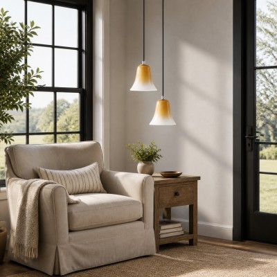 Lucas Modern Gradient Bell-Shaped Glass Single Pendant Light
