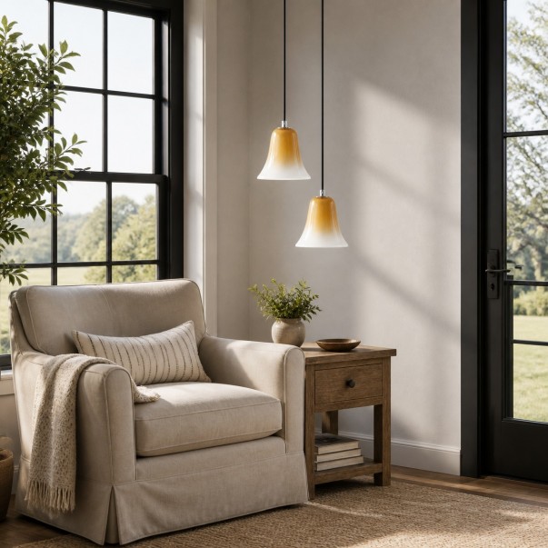 Lucas Modern Gradient Bell-Shaped Glass Single Pendant Light