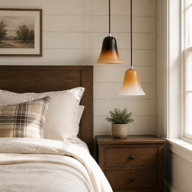 Lucas Modern Gradient Bell-Shaped Glass Single Pendant Light