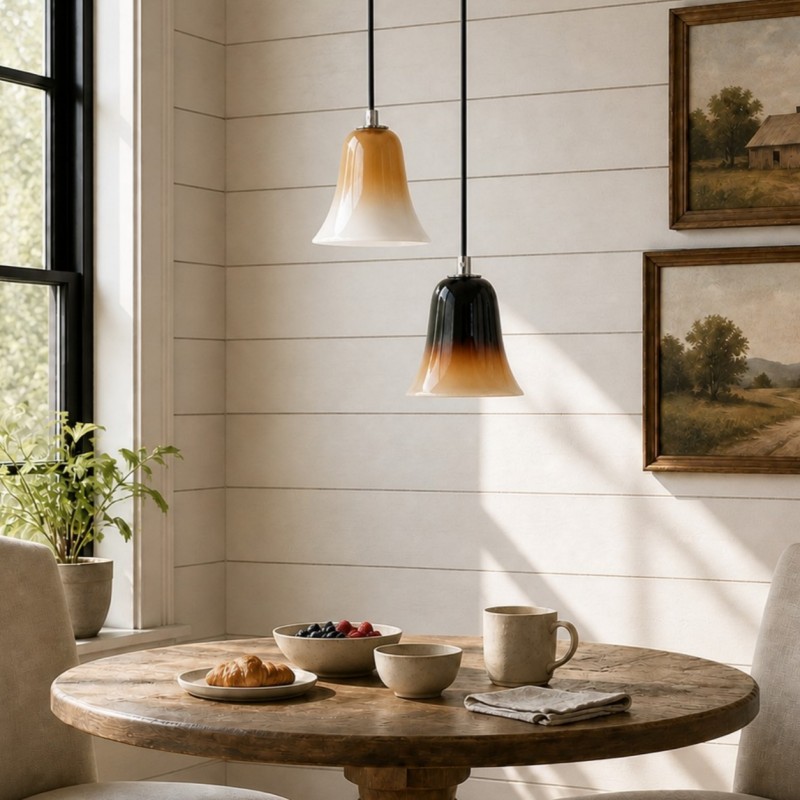 Lucas Modern Gradient Bell-Shaped Glass Single Pendant Light