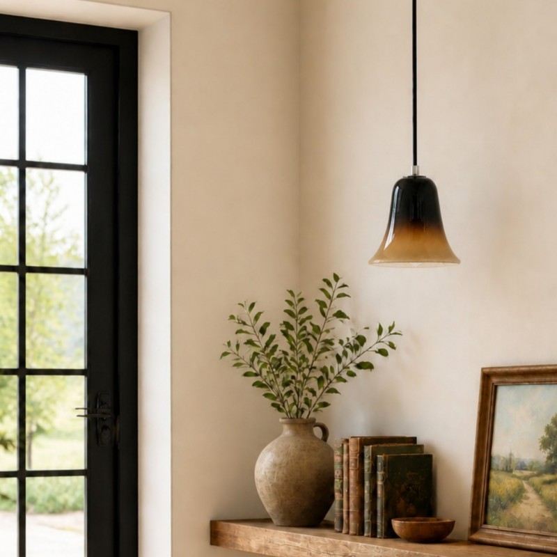 Lucas Modern Gradient Bell-Shaped Glass Single Pendant Light
