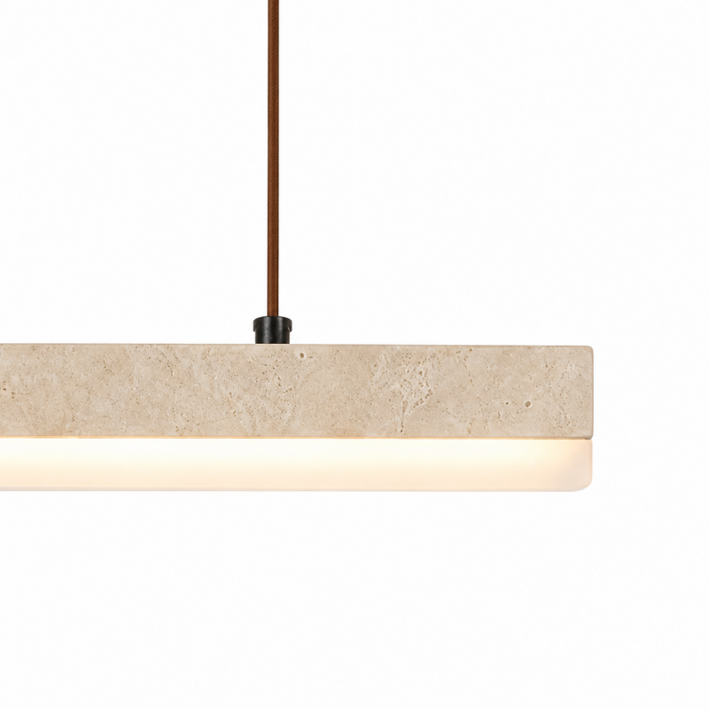 Orson Modern LED Travertine Linear Pendant Light