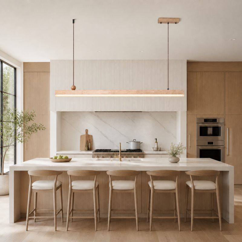 Orson Modern LED Travertine Linear Pendant Light