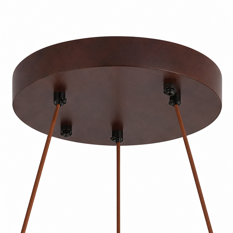 Caelan Modern LED Travertine Wood Ring Chandelier