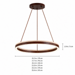 Caelan Modern LED Travertine Wood Ring Chandelier