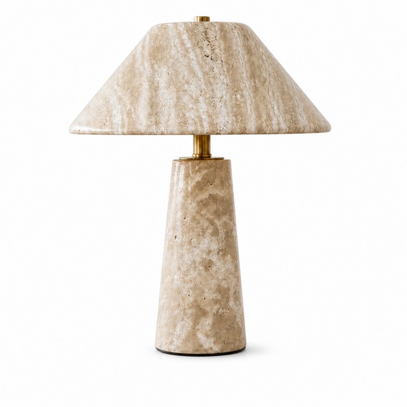 Rowan Wabi Sabi Travertine Mushroom Table Lamp