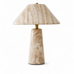 Rowan Wabi Sabi Travertine Mushroom Table Lamp