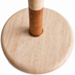 Owen Modern Pleated Fabric Striped Travertine Floor Lamp