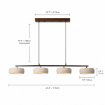 Eamon Wabi Sabi LED 4-Light Travertine Linear Pendant Light