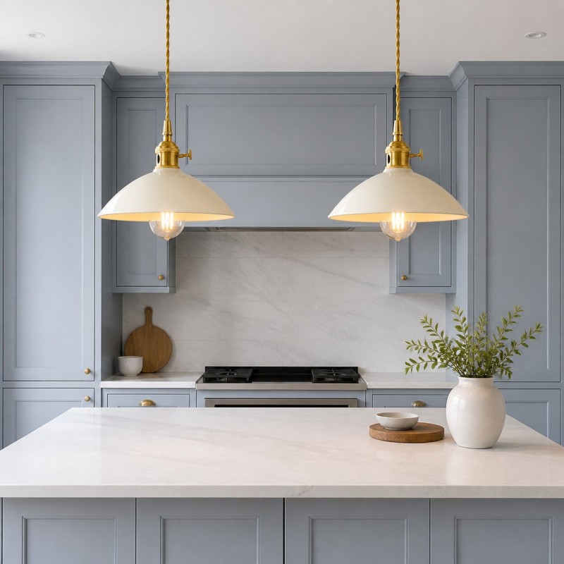 Lenora Vintage Pink Ceramic Brass Cone Pendant Light
