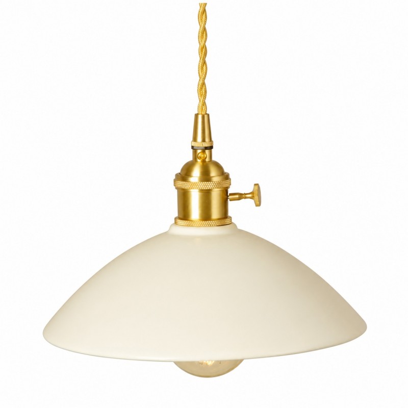 Lenora Vintage Pink Ceramic Brass Cone Pendant Light