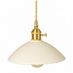 Lenora Vintage Pink Ceramic Brass Cone Pendant Light