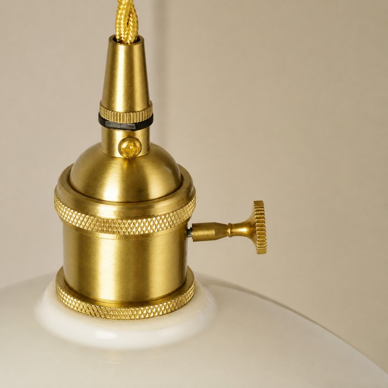 Lenora Vintage Pink Ceramic Brass Cone Pendant Light