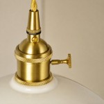 Lenora Vintage Pink Ceramic Brass Cone Pendant Light