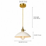 Lenora Vintage Pink Ceramic Brass Cone Pendant Light