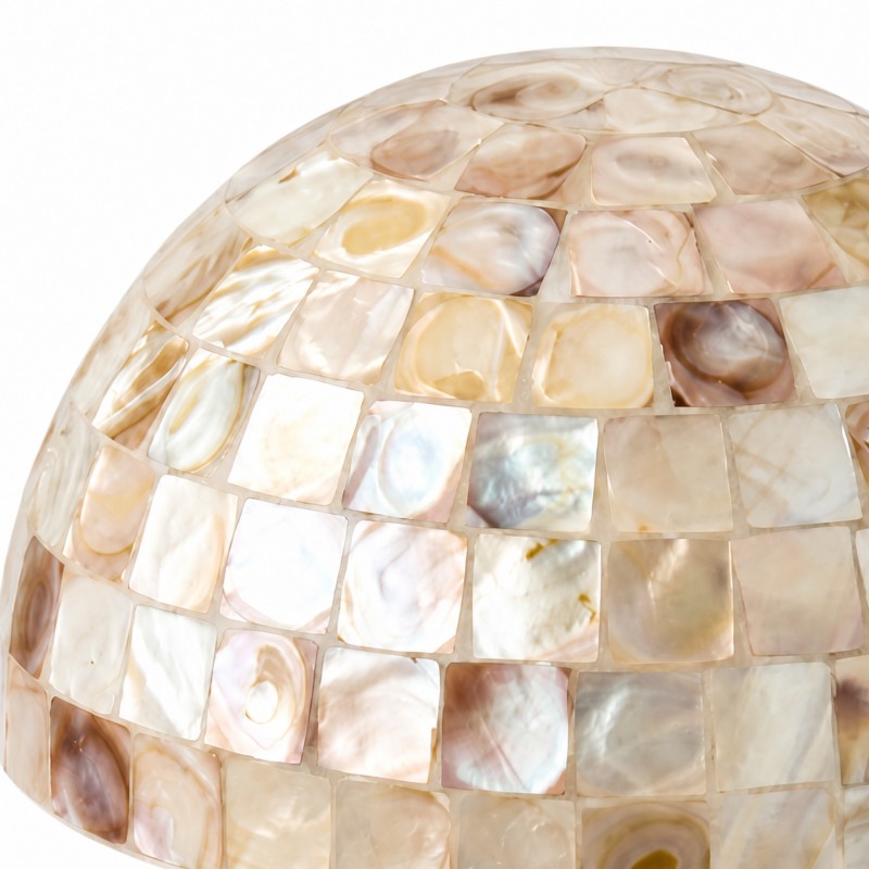 Dorian Retro Shell Mosaic Travertine Mushroom Table Lamp