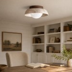 Arthur Modern Travertine Dome Semi Globe Ceiling Light