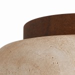 Arthur Modern Travertine Dome Semi Globe Ceiling Light