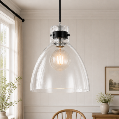 Stellan Vintage Glass Bell Pendant Light