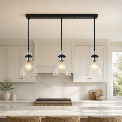 Stellan Vintage Glass Bell Pendant Light