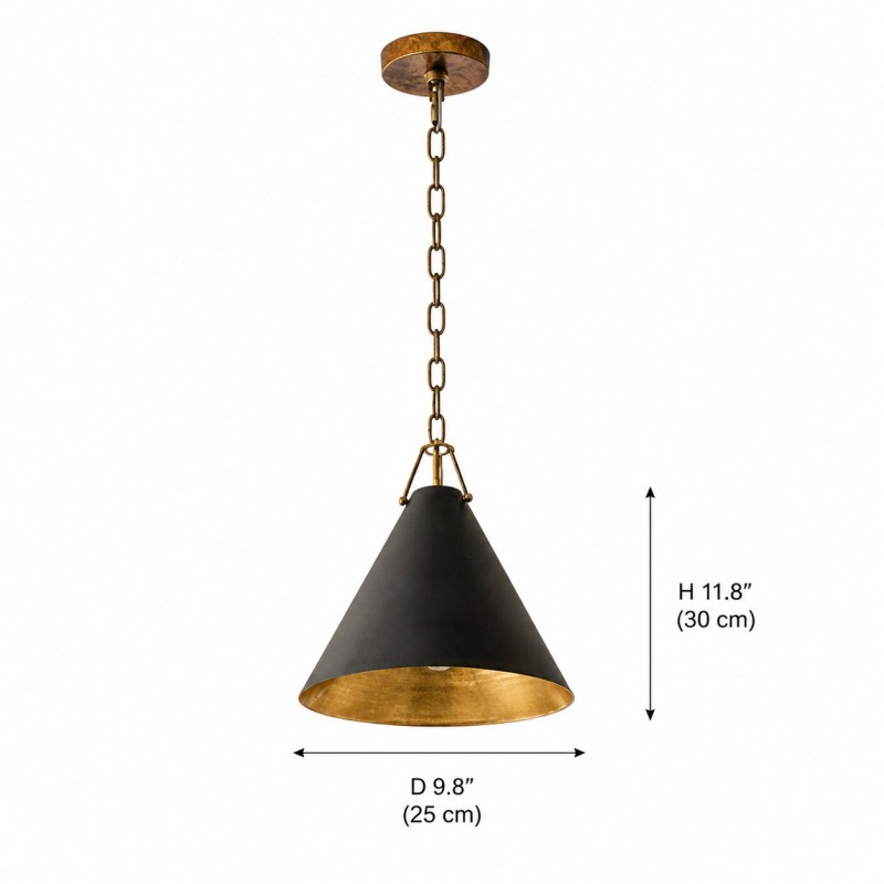 Zadie Vintage Metal Cone Pendant Light
