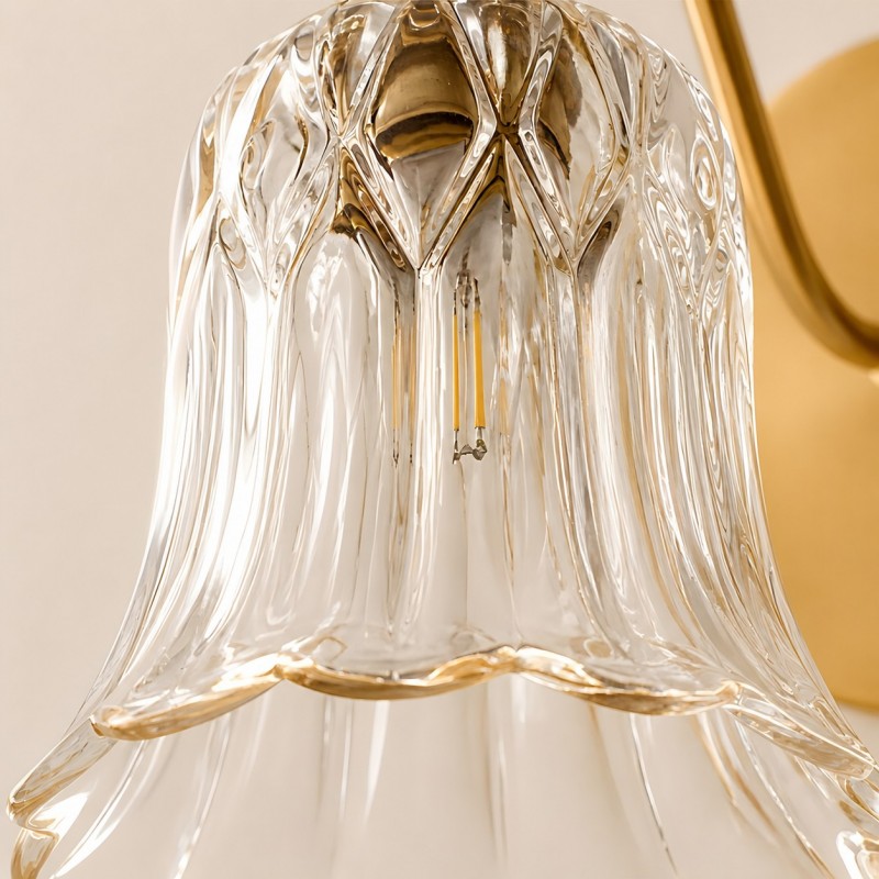 Alaric Vintage Brass And Glass Wall Sconce