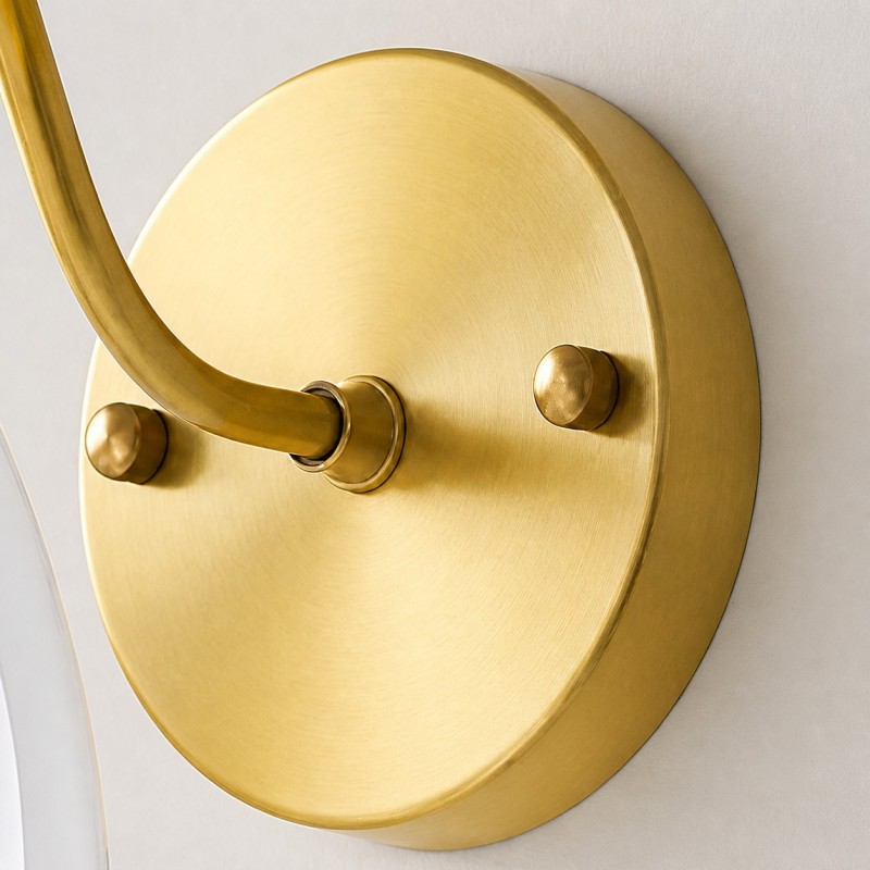 Alaric Vintage Brass And Glass Wall Sconce