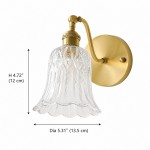 Alaric Vintage Brass And Glass Wall Sconce