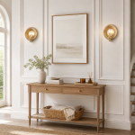 Leander American Vintage Wooden Round Wall Sconce