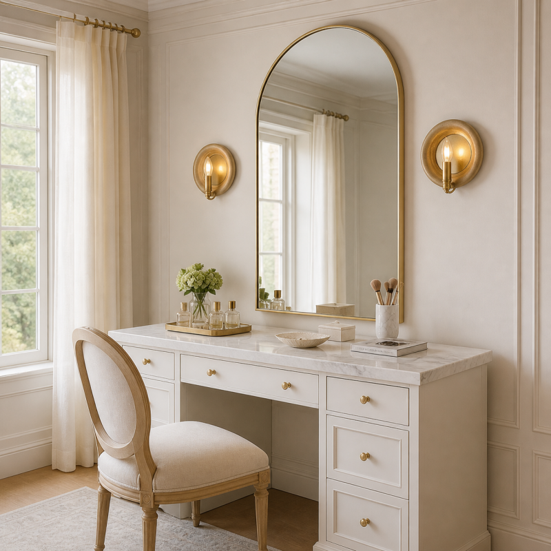 Leander American Vintage Wooden Round Wall Sconce
