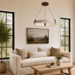 Ivy Wabi-Sabi Travertine Ring Integrated LED Chandelier