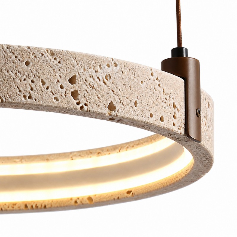 Ivy Wabi-Sabi Travertine Ring Integrated LED Chandelier