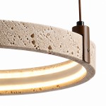 Ivy Wabi-Sabi Travertine Ring Integrated LED Chandelier