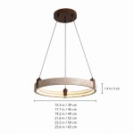 Ivy Wabi-Sabi Travertine Ring Integrated LED Chandelier