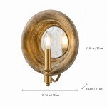 Leander American Vintage Wooden Round Wall Sconce