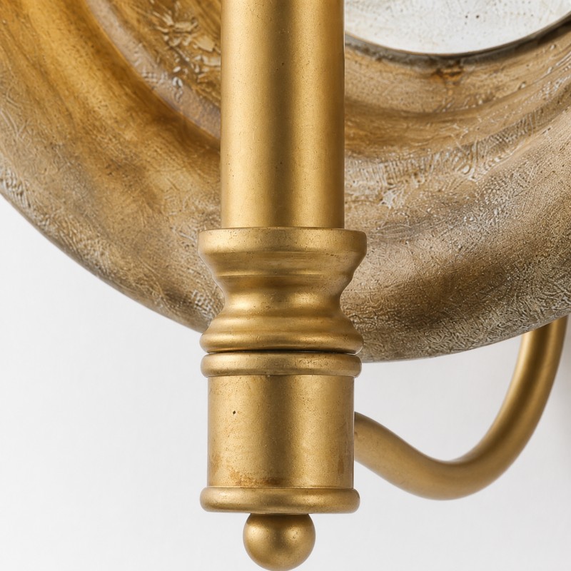 Leander American Vintage Wooden Round Wall Sconce