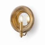 Leander American Vintage Wooden Round Wall Sconce