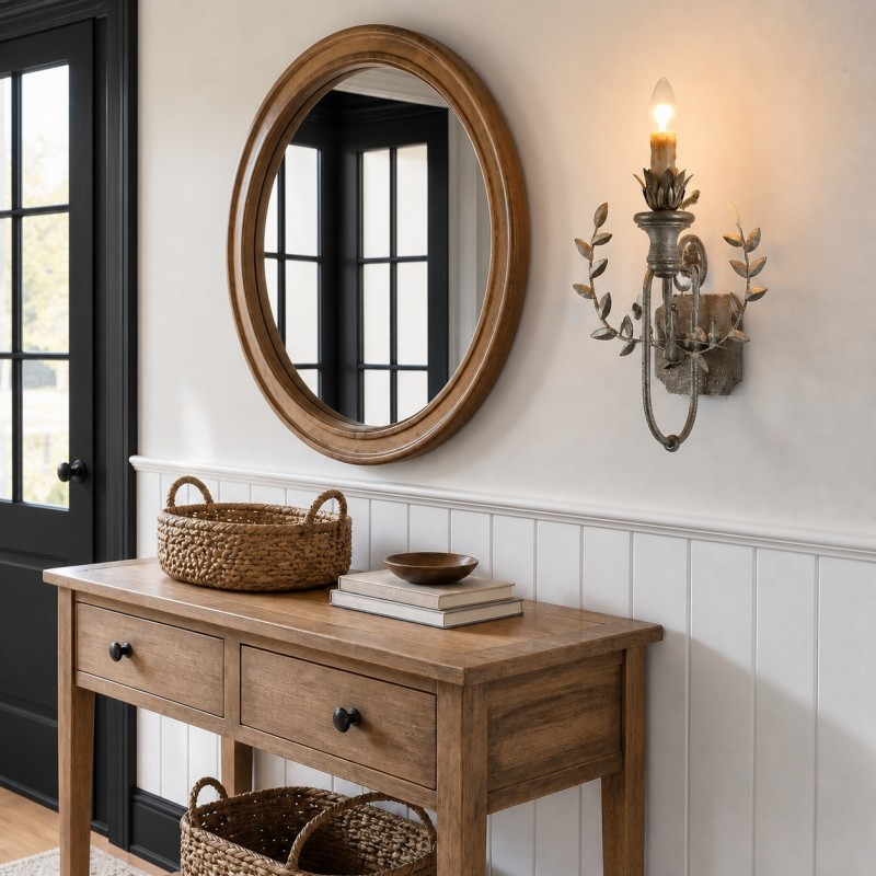 Dominic Vintage Metal Leaf Candle Style Wall Light