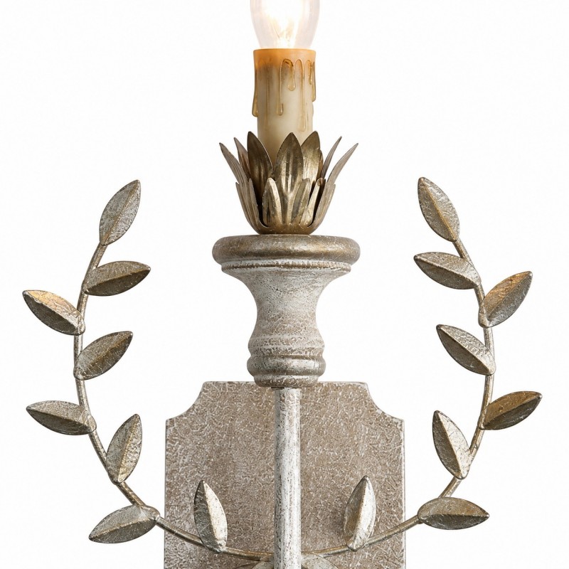Dominic Vintage Metal Leaf Candle Style Wall Light