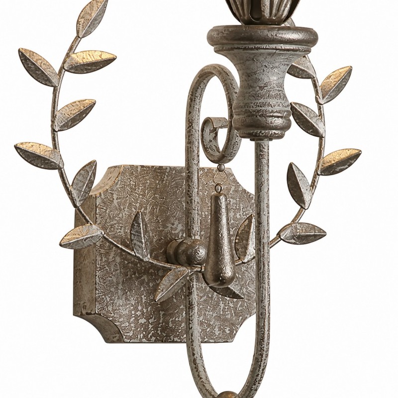 Dominic Vintage Metal Leaf Candle Style Wall Light