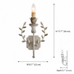 Dominic Vintage Metal Leaf Candle Style Wall Light