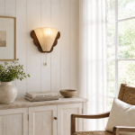 Niven Vintage Wood & Fabric Butterfly Wall Sconce
